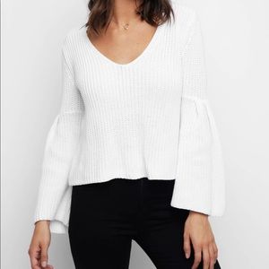 Free People Damsel V-Neck Bell Sleeve Sweater